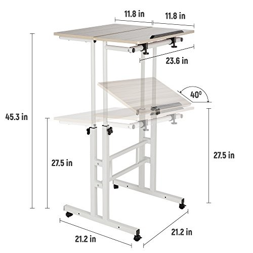 Mobile stand computer desk - stand, up